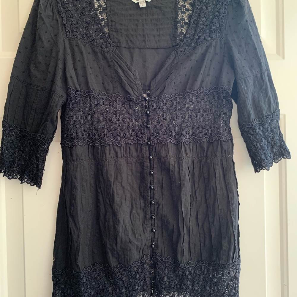 Kut from the Kloth Black Lace Blouse